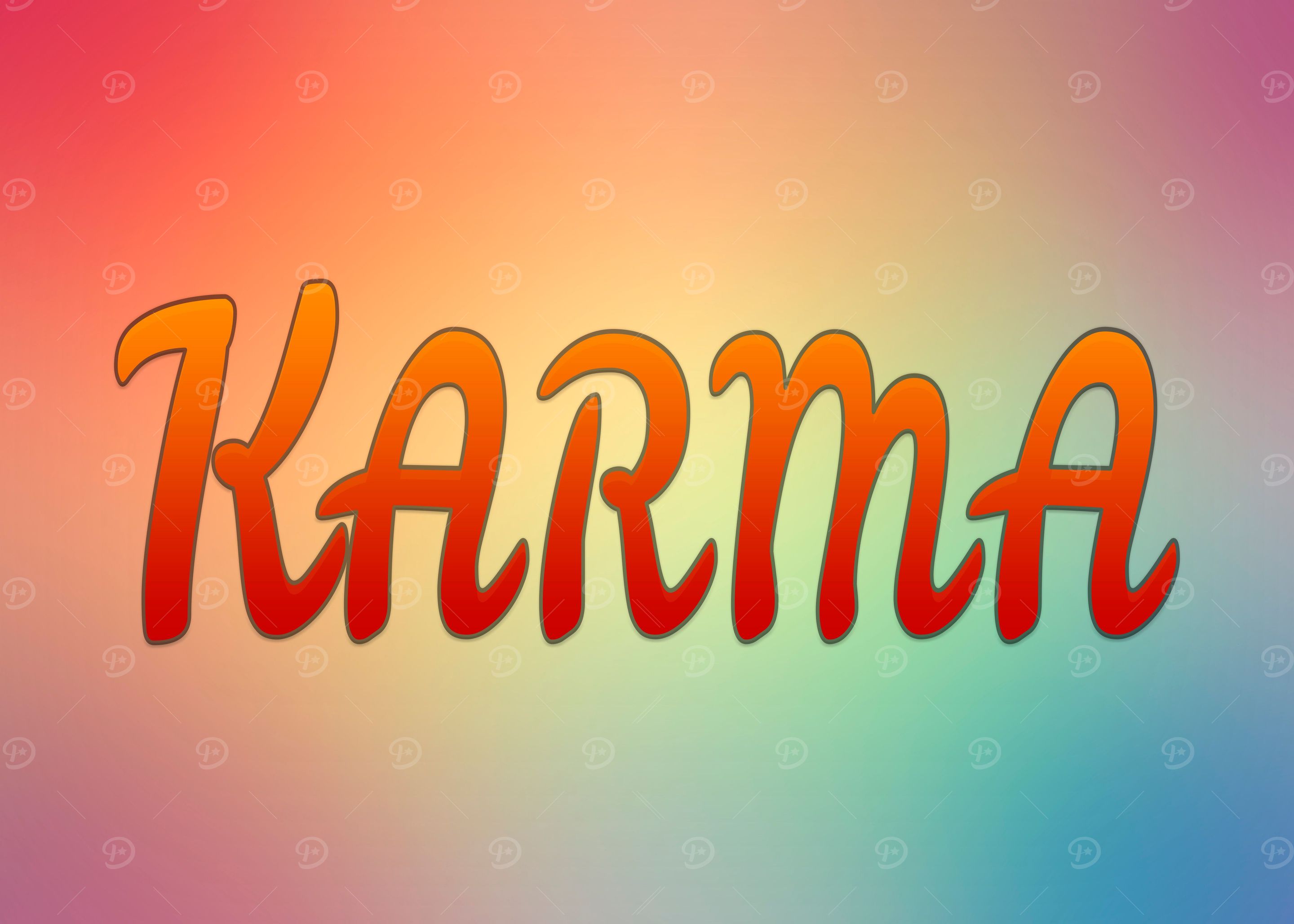 Karma text rainbow pastel