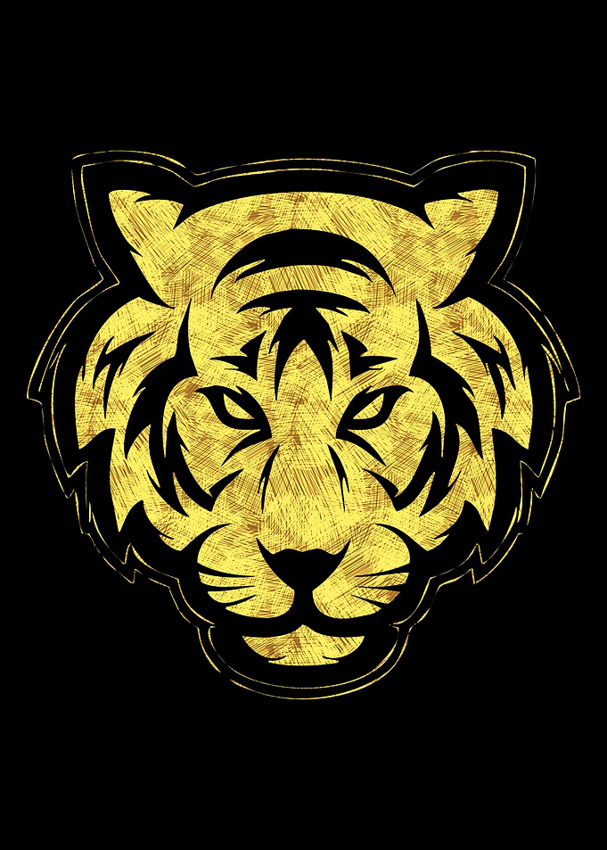 Tribal TIGER Head tattoo