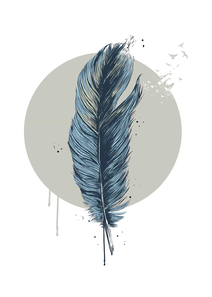 Feather in a circle