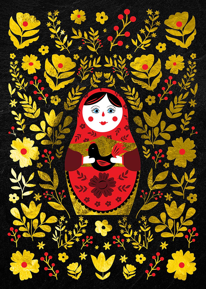 Gold Russian hohloma