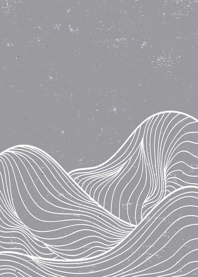 Abstract Mountain line art