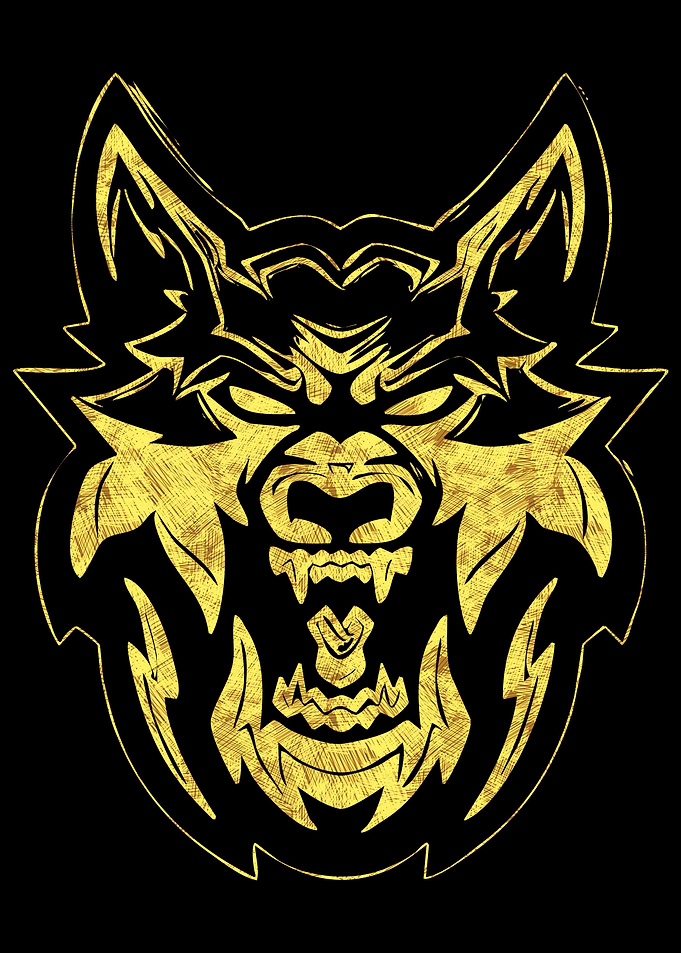 Tribal WOLF head tattoo