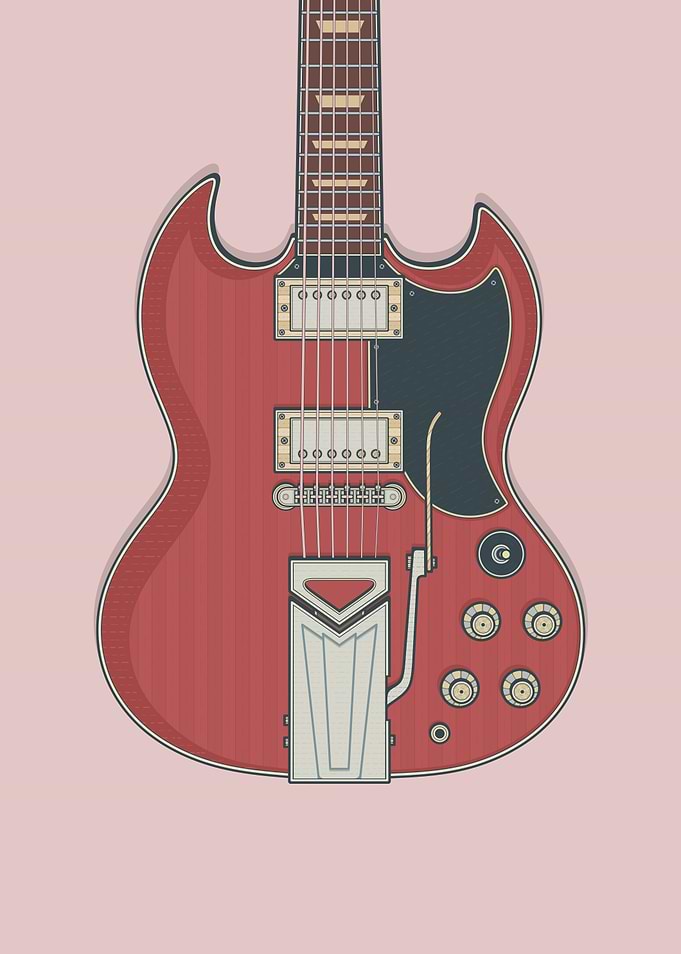 Sideways Solid Guitar Art