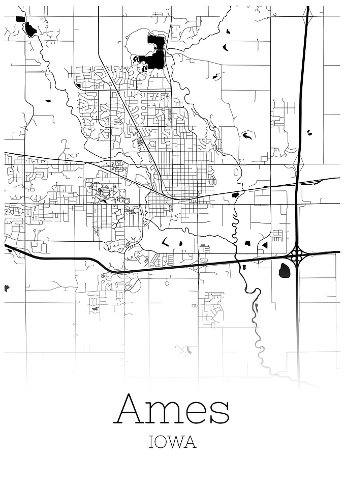 Ames Iowa city map