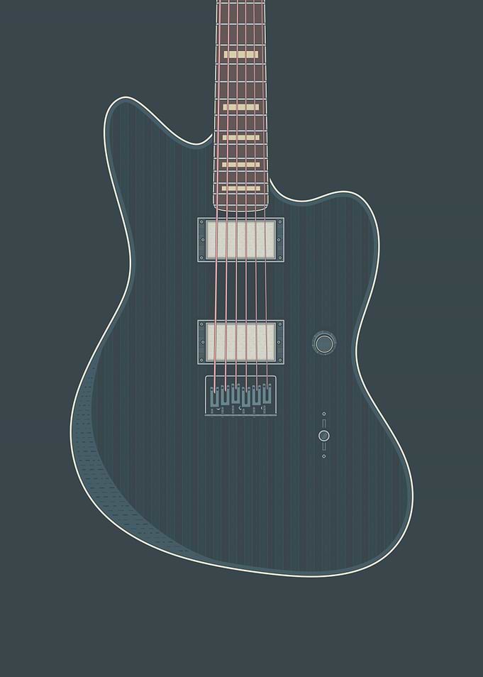 Dark Offset Metal Guitar