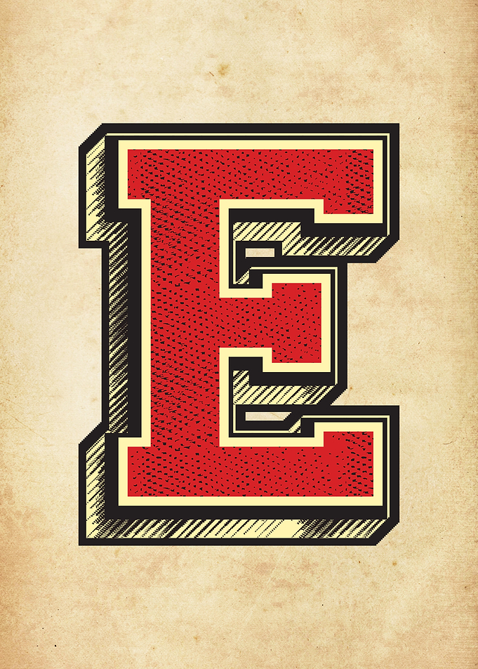 Vintage Letter E
