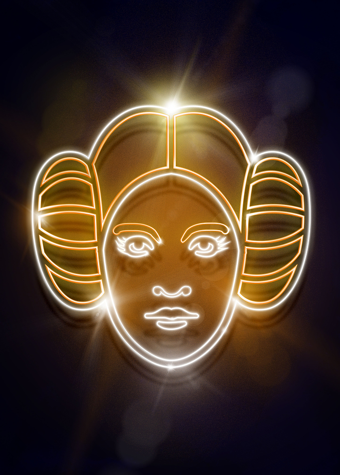 Princess Leia neon