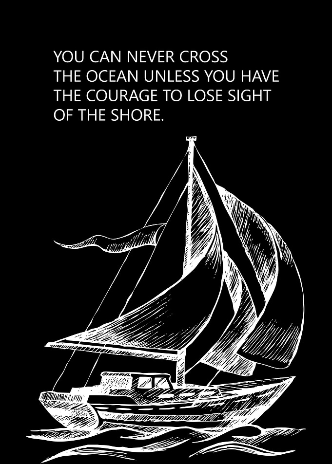 Courage to cross the shore