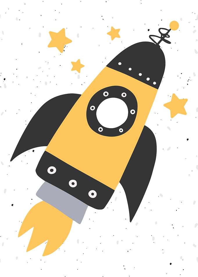Cute Kids Poster Rocket