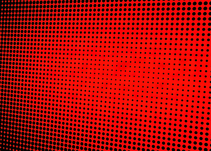 Comic halftone angled red