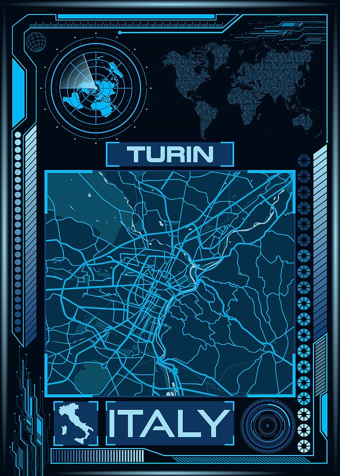 TURIN MAP ITALY