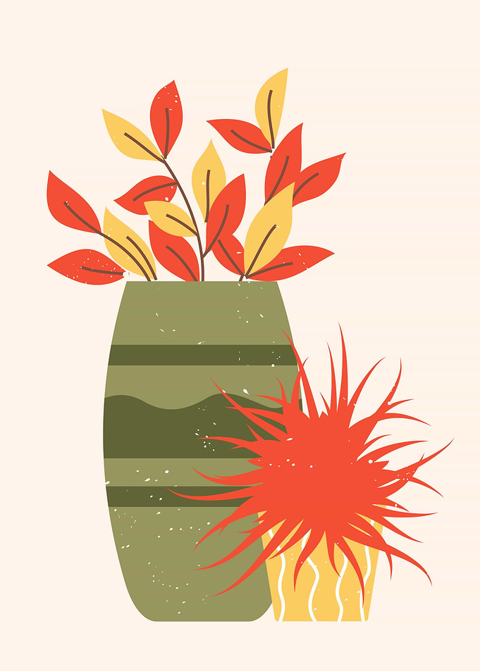 Flower vase indoor plant