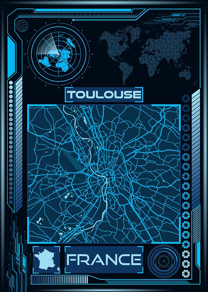 TOULOUSE MAP FRANCE