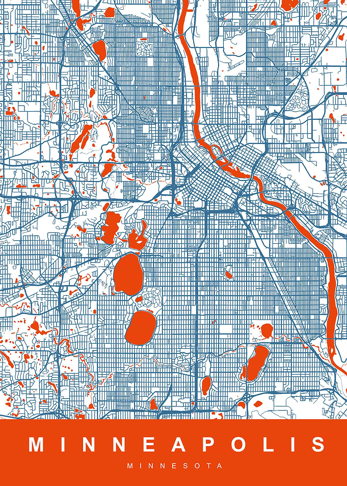 MINNEAPOLIS Map MINNESOTA