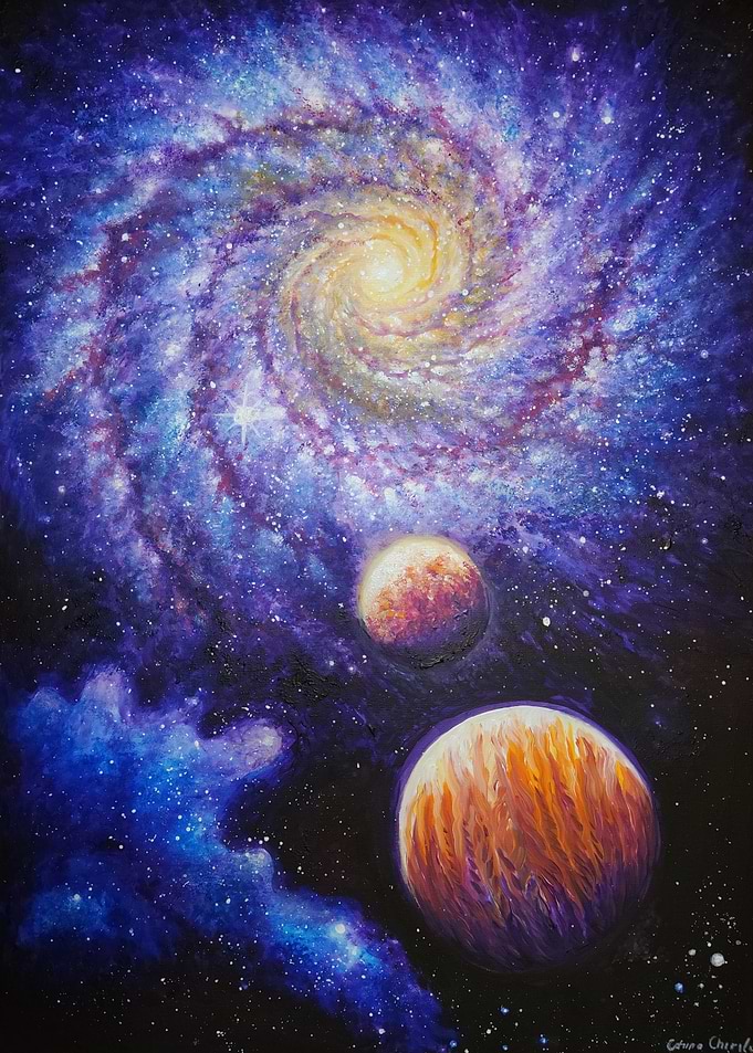 Galaxy and planets