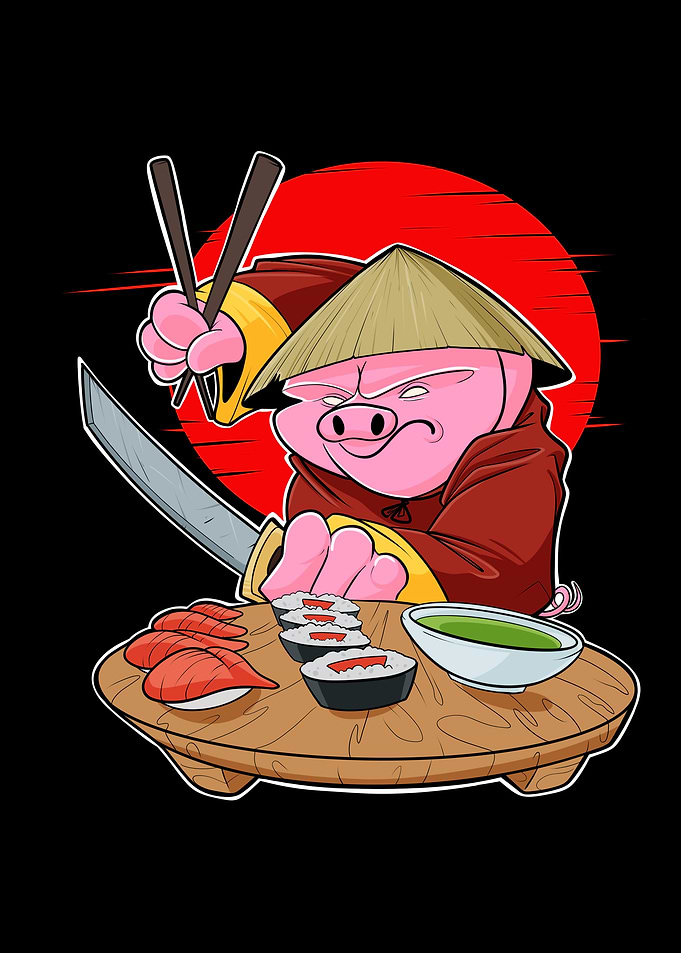 Samurai Sushi Pig Japan