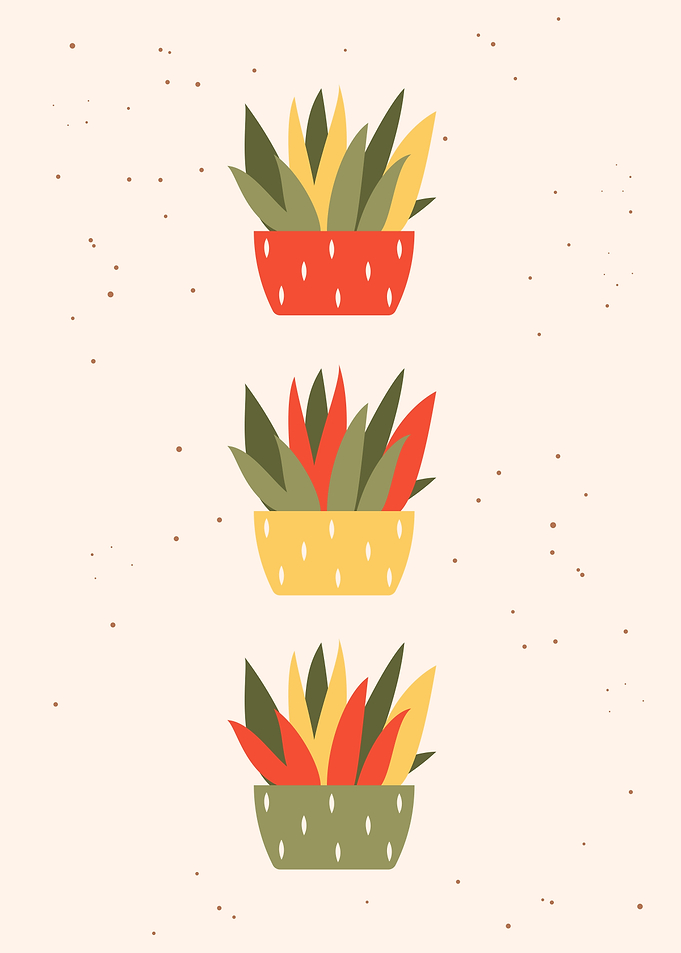 Succulents cactus vase art