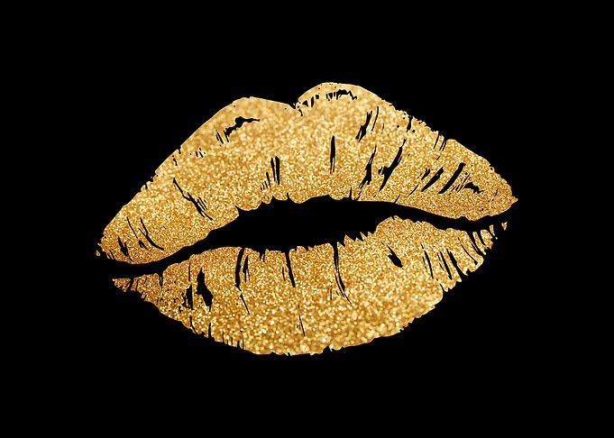 Gold Lips Kiss Me Girl