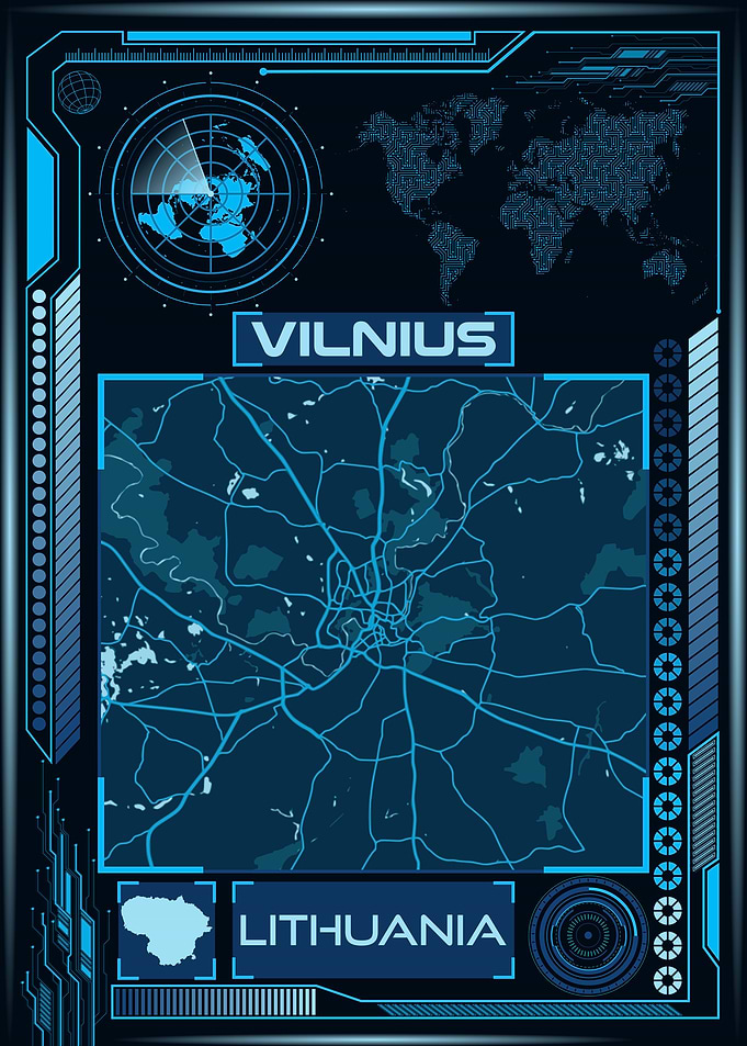 VILNIUS MAP LITHUANIA