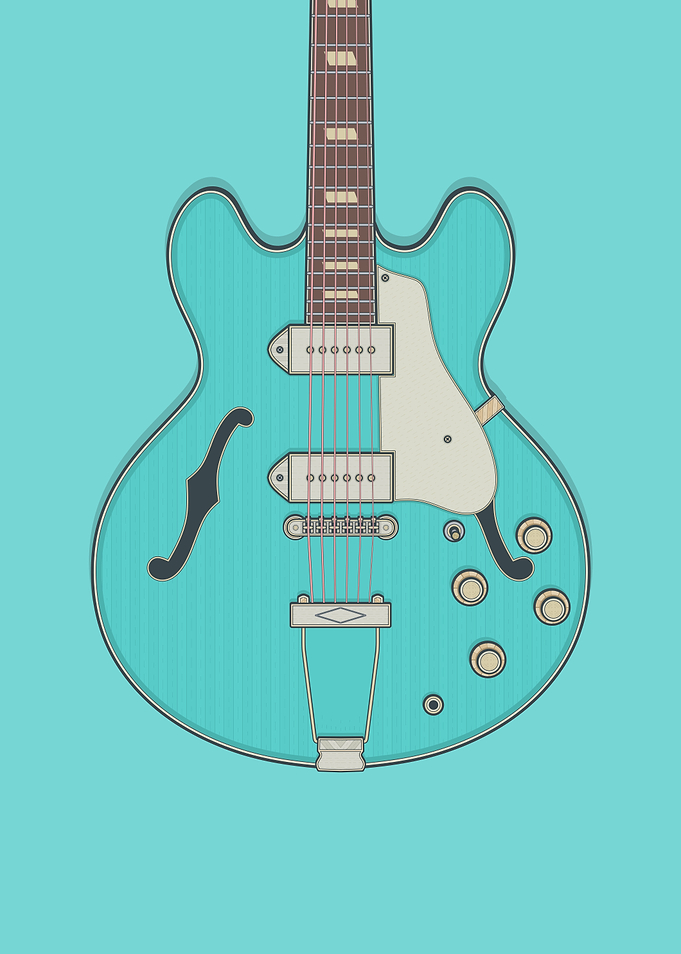 Turquoise Kasino Guitar