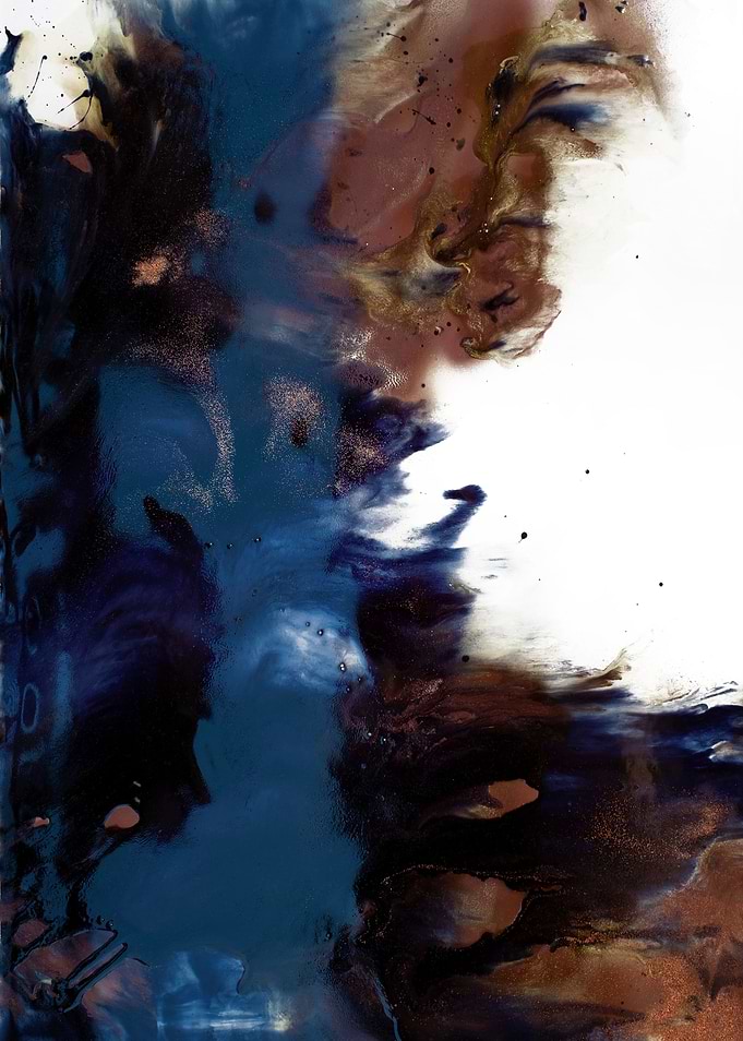 Blue brown abstract