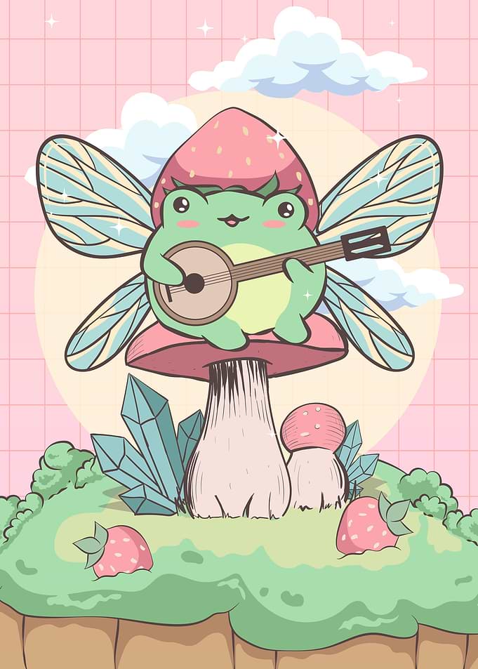 Cottagecore Fairy Frog