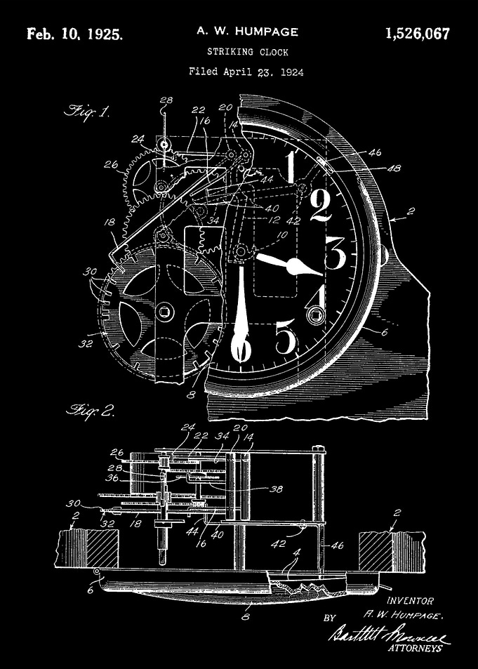 Striking clock patent