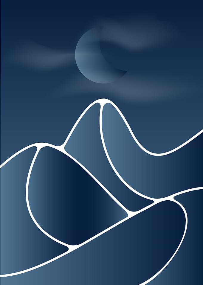 Moon mountain modern art