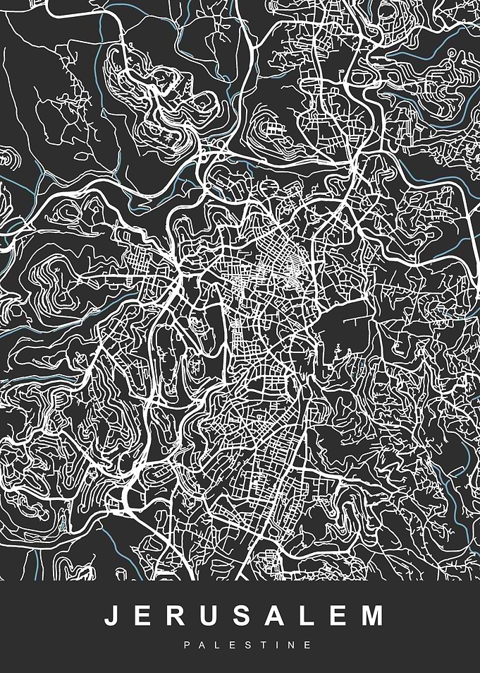 JERUSALEM Map PALESTINE