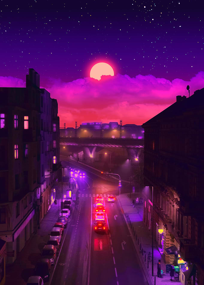Prague Neon City
