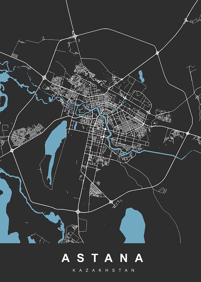 ASTANA Map KAZAKHSTAN