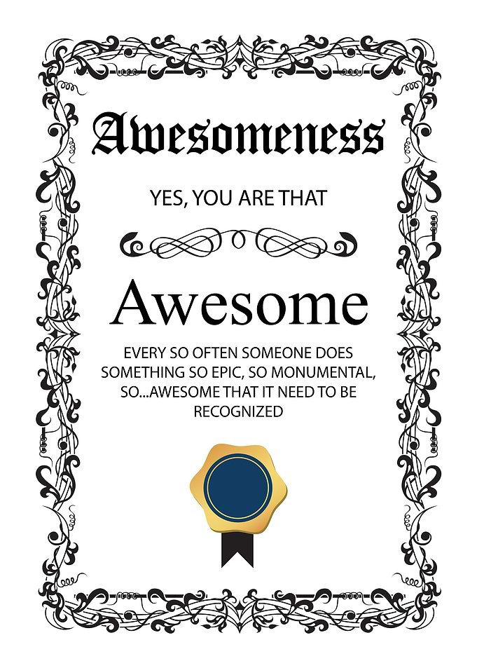 Awesome Funny Certificate