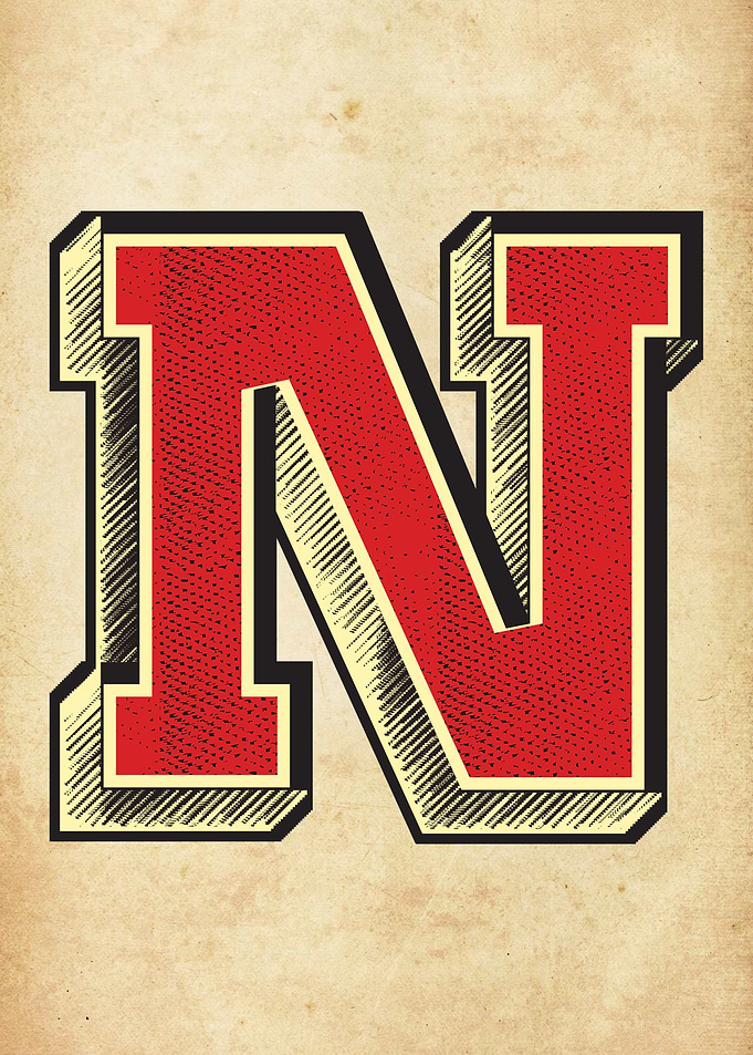 Vintage Letter N