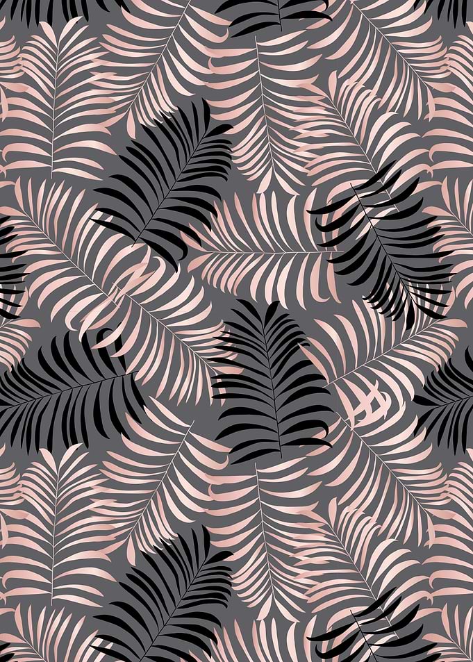 Rose gold palm leaves