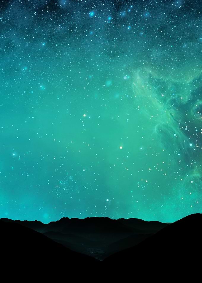 Starry Sky by Mountains
