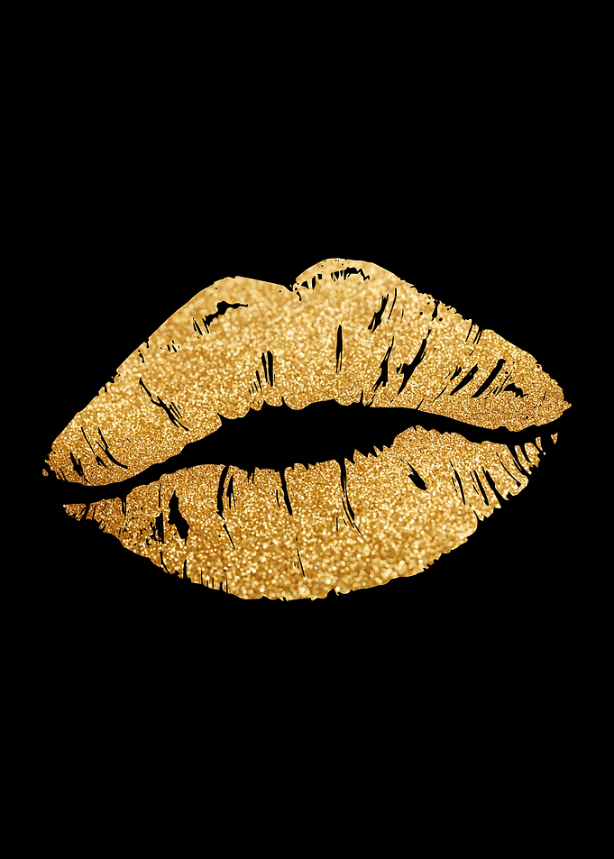 Gold Lips Kiss Me Girl