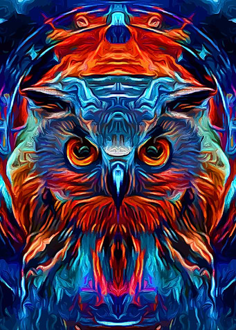 Owl Flaming Space