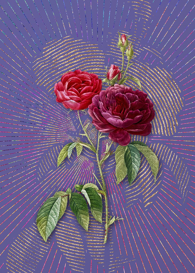 Vintage Purple Roses Art