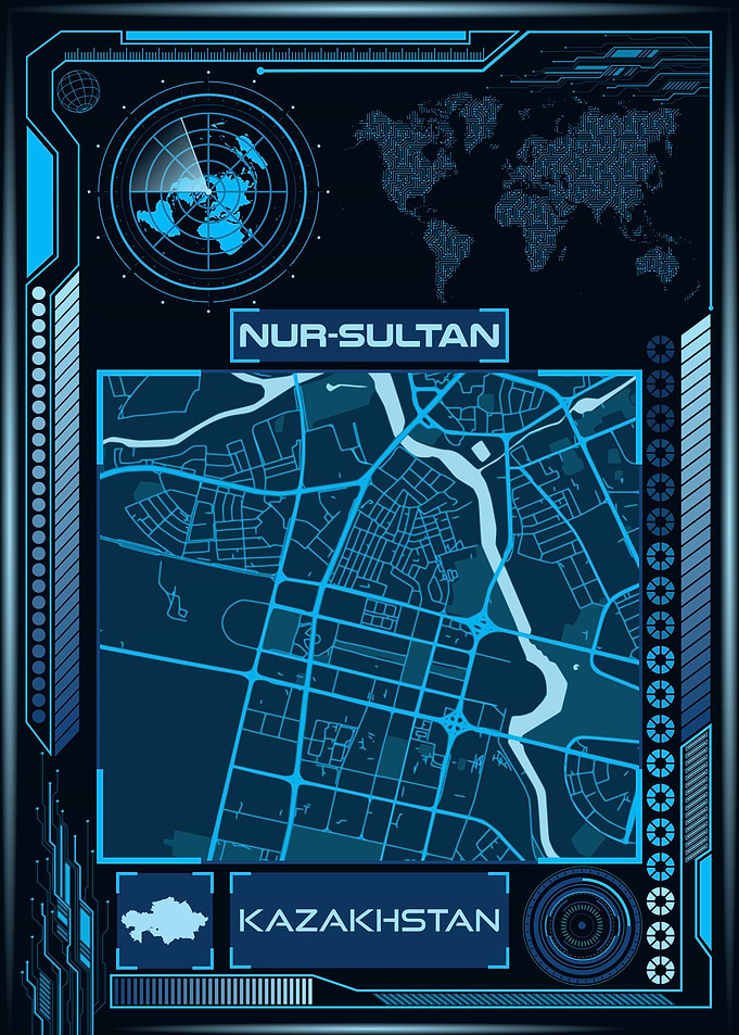 NUR SULTAN Map Kazakhstan