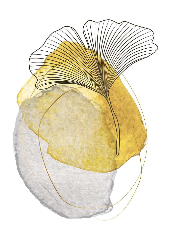 Abstract leaf modern art