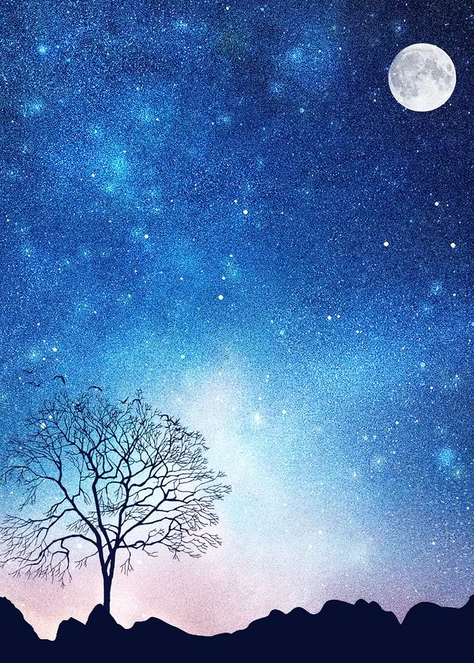 Starry Sky by the Moon