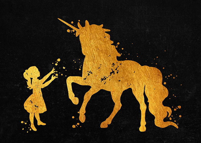 Little Girl and Unicorn