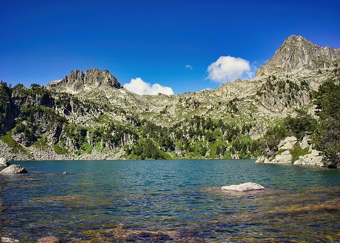 Lake between mountains