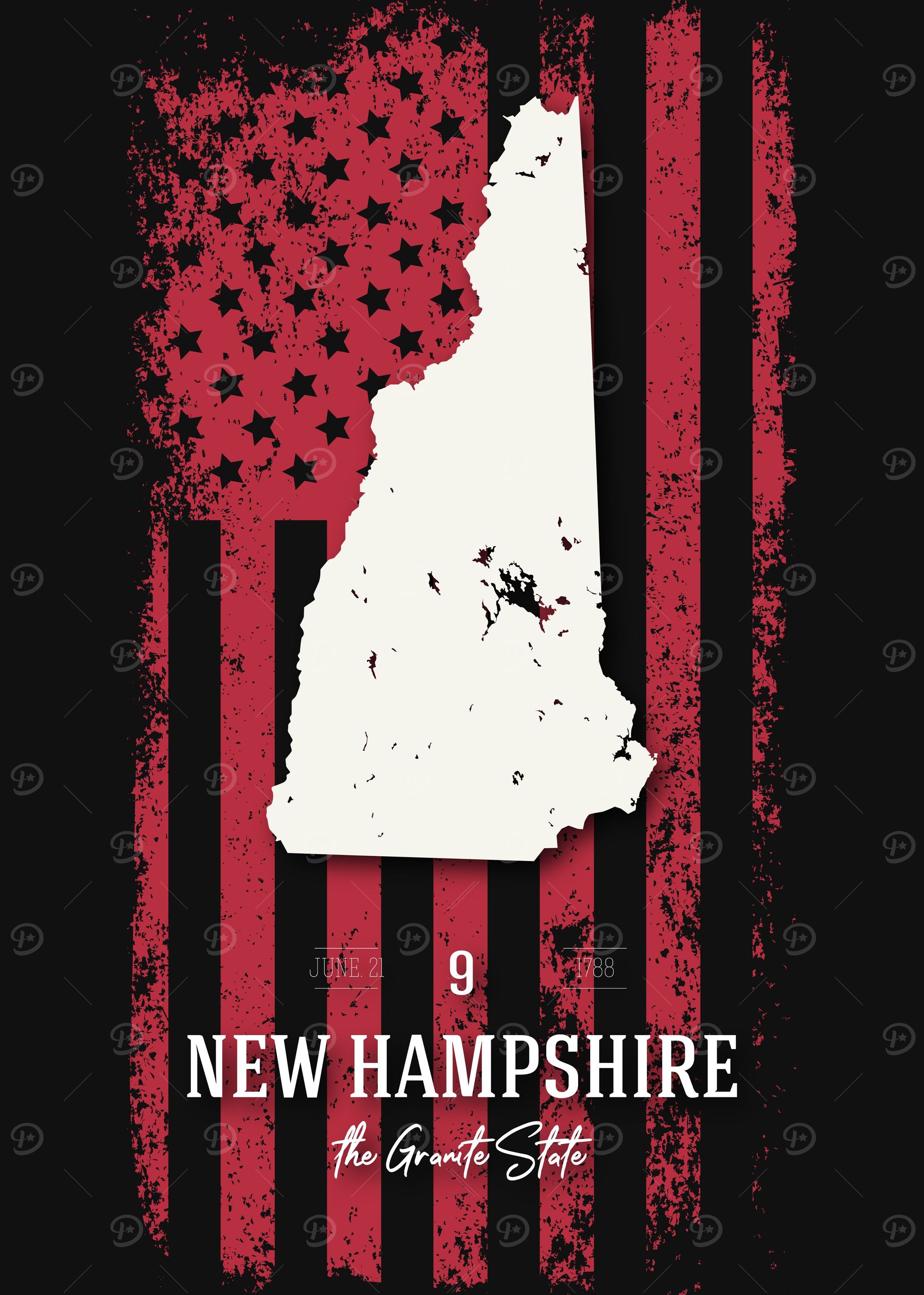 New Hampshire State Map