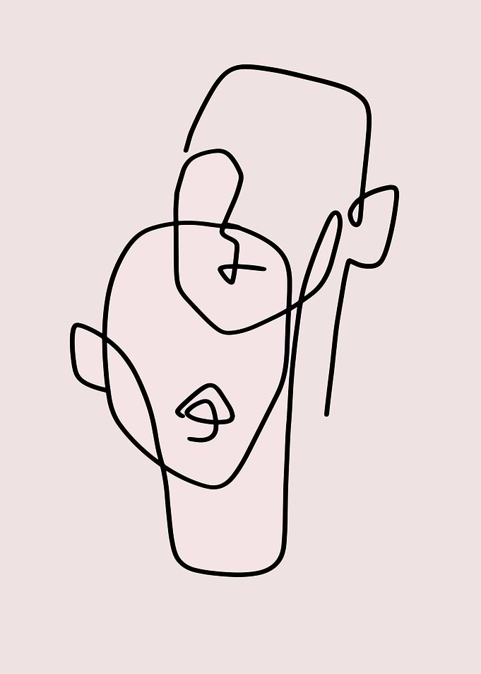 Couple continuous line art