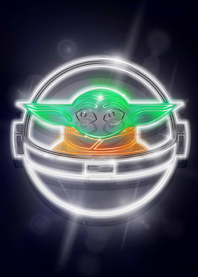 Grogu neon