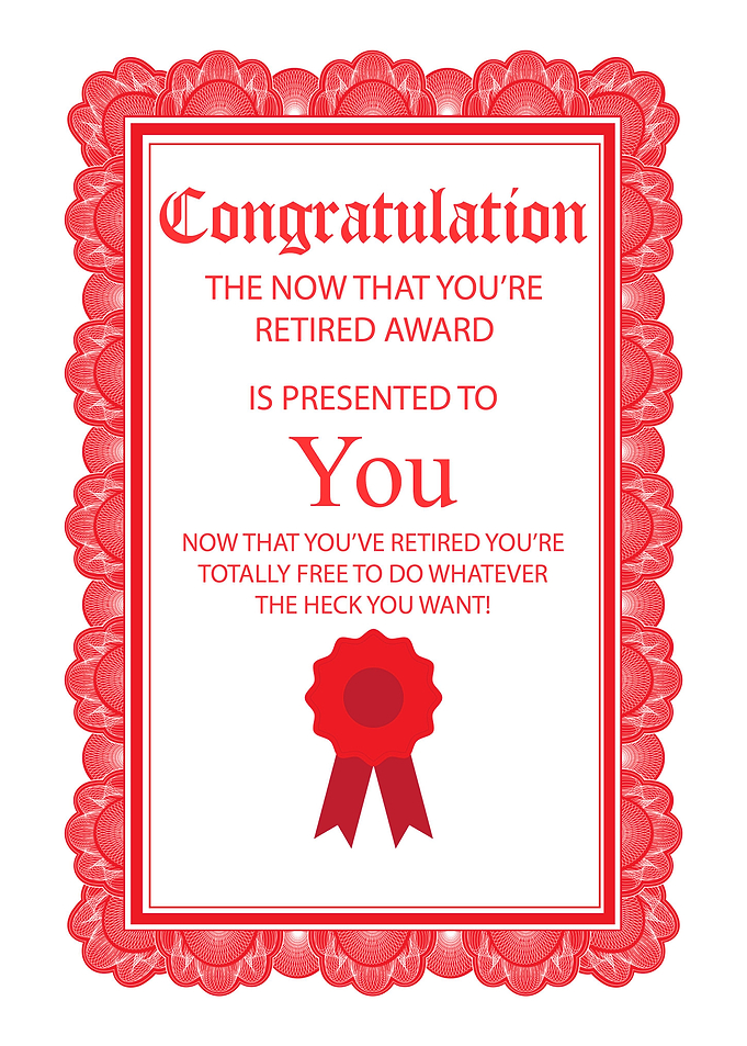 Retirement Certificate