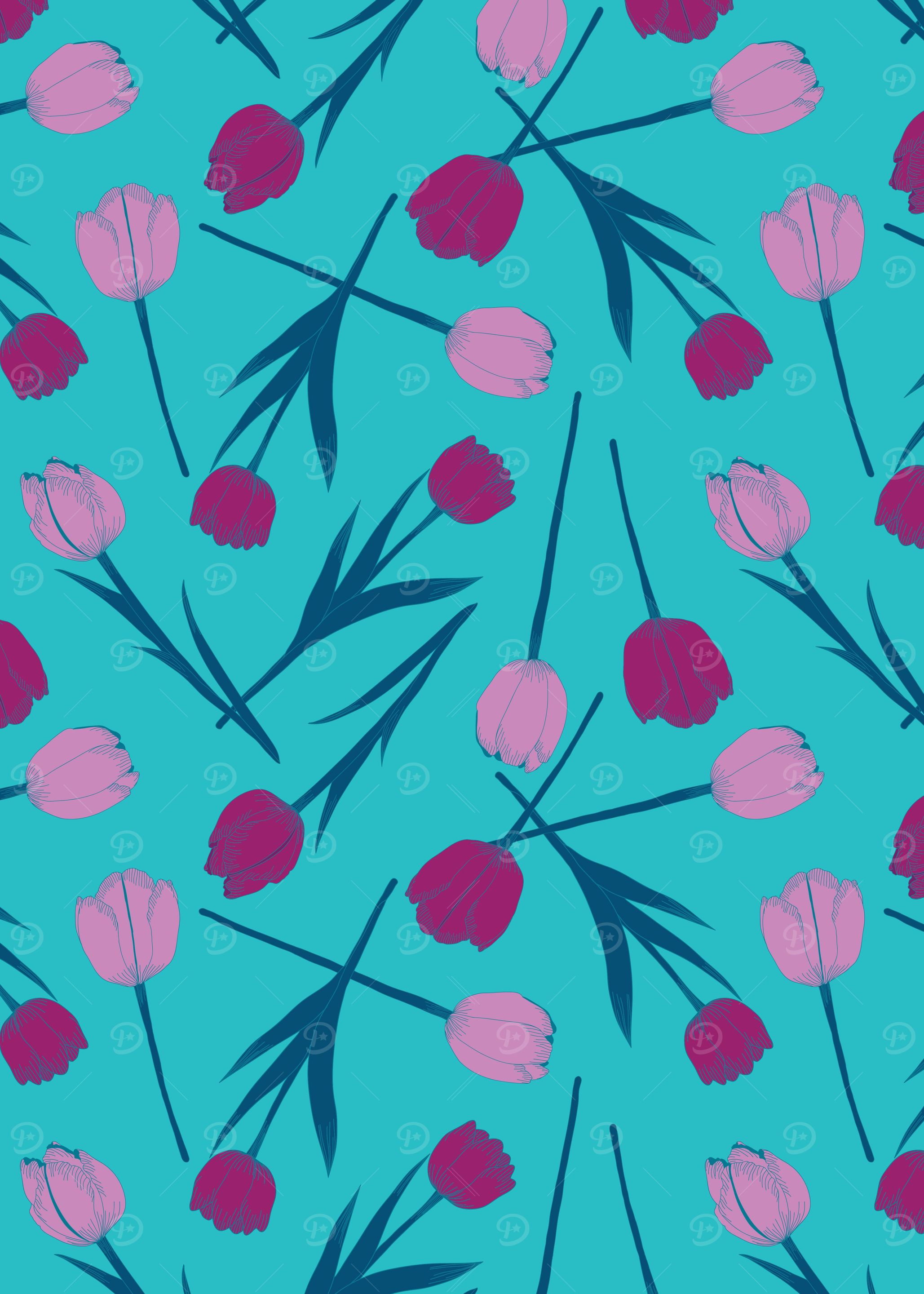 Purple tulips pattern