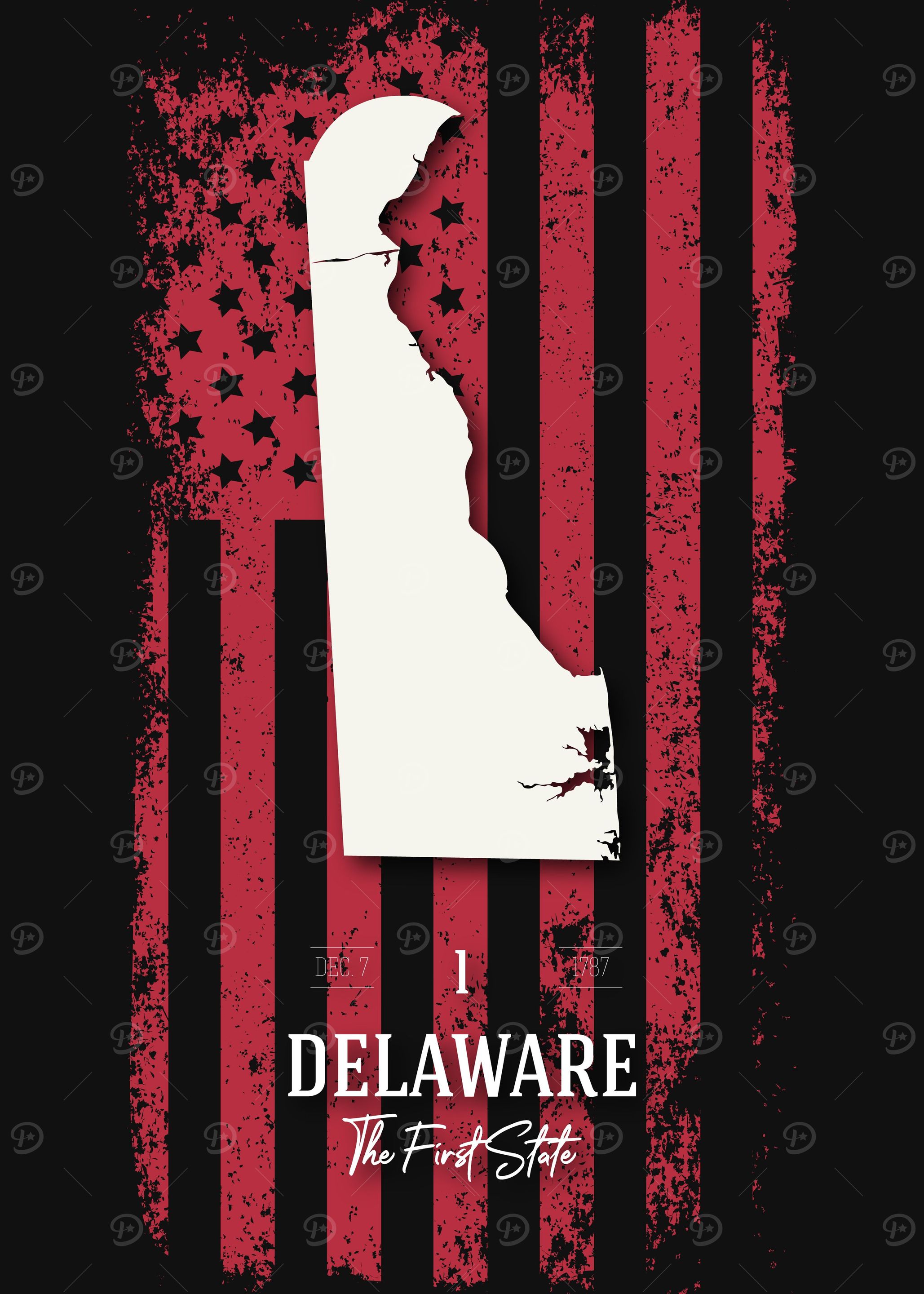 Delaware State Map USA