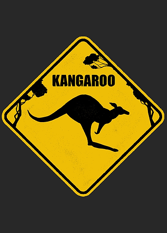 Kangaroo Road Sign